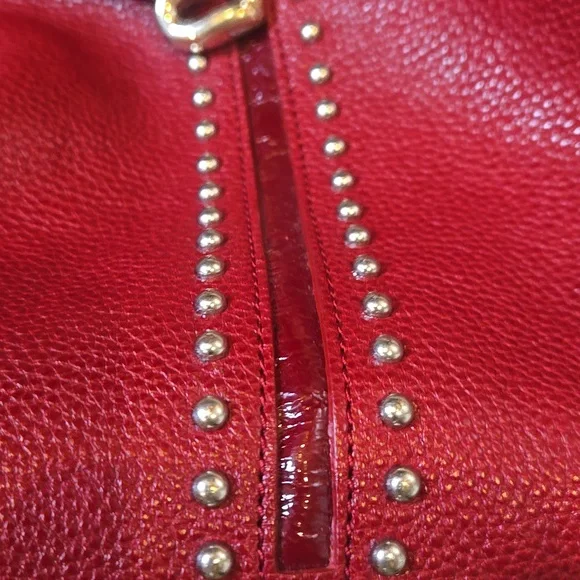 Brighton Andie Deep Burgundy Studded Pebbled Leather Shoulder Bag - Picture 4 of 16